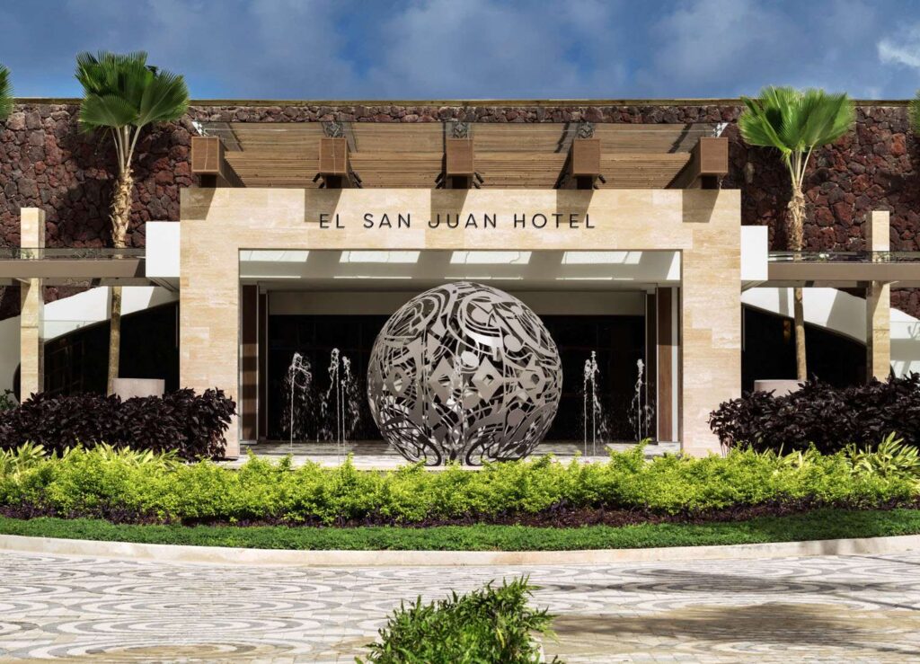 Entrance to Fairmont El San Juan Hotel in Puerto Rico