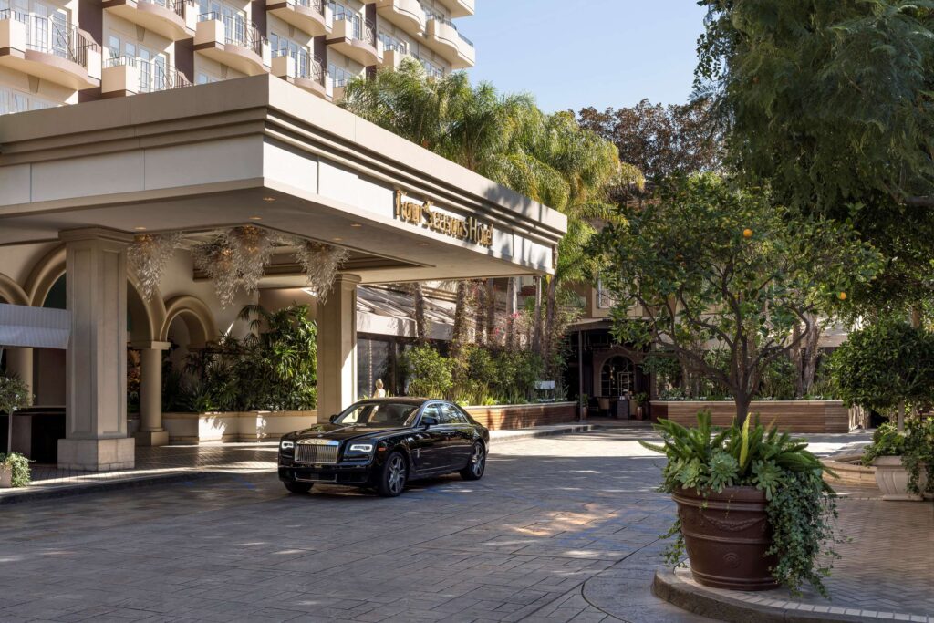 Entry way of the Four Seasons Hotel in Los Angeles