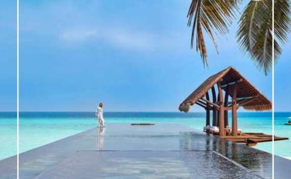 A large pier in the Maldives at the One&Only Reethi Rah resort