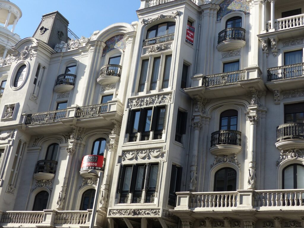 facade of building in Madrid Spain