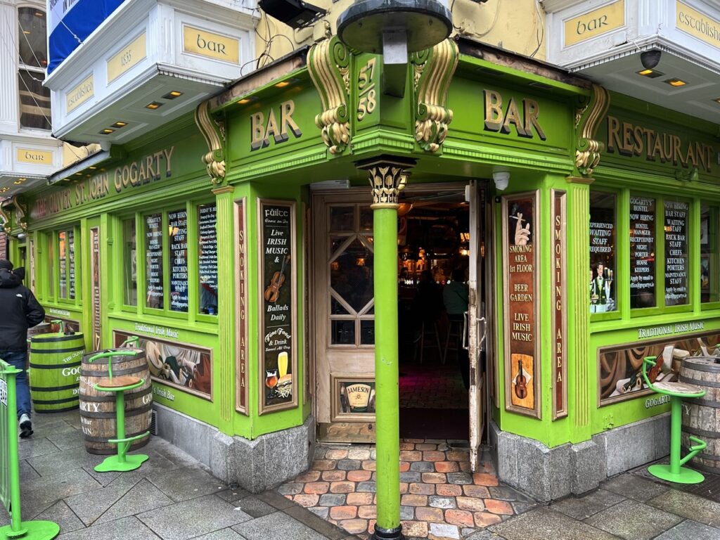 Entrance to St. John Gogarty Bar in Dublin