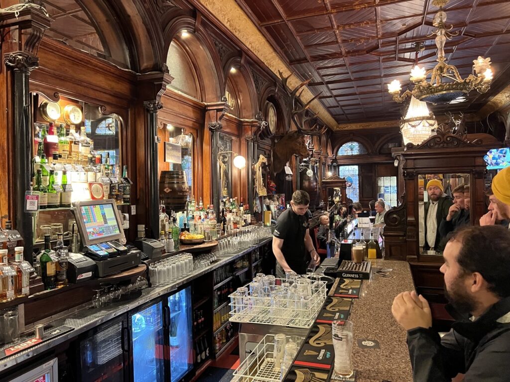 Bar inside of Stag's Head in Dublin
