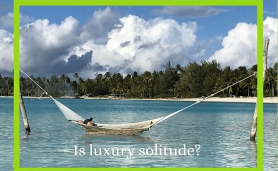 hammock on a beach - captioned "Is Luxury Solitud?"