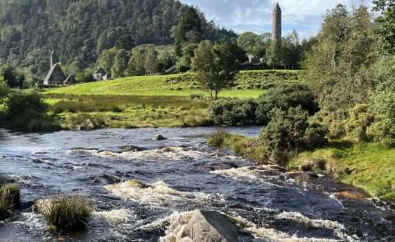 View of Glendalough from across a river