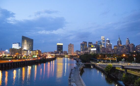 Sky and Water scene from Philadelphia, AP