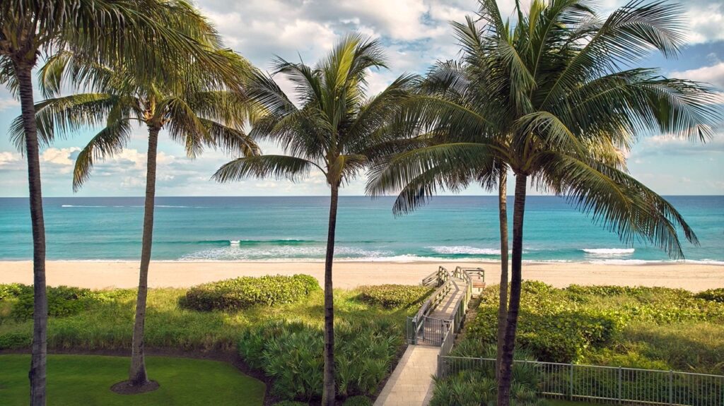 View of the beach at the Beach Club Hotel in Boca Raton Florida