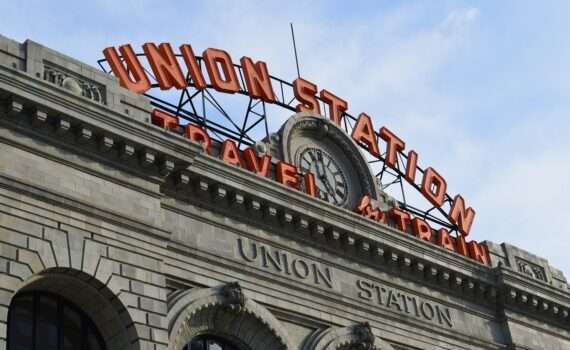 Union Station, sign on top of the building, Denver Colorado