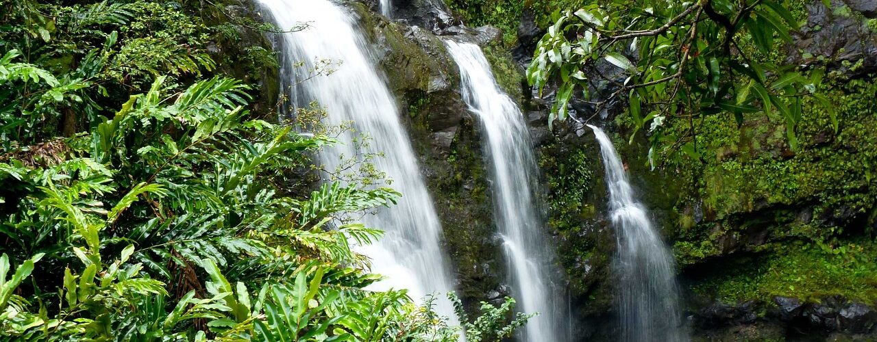 waterfall on the island of Kauai