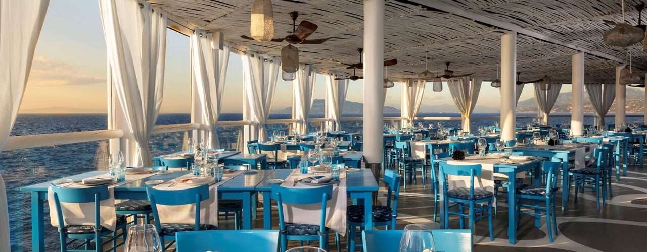 Outdoor restaurant overlooking the hotel at Capri Palace Jumeirah