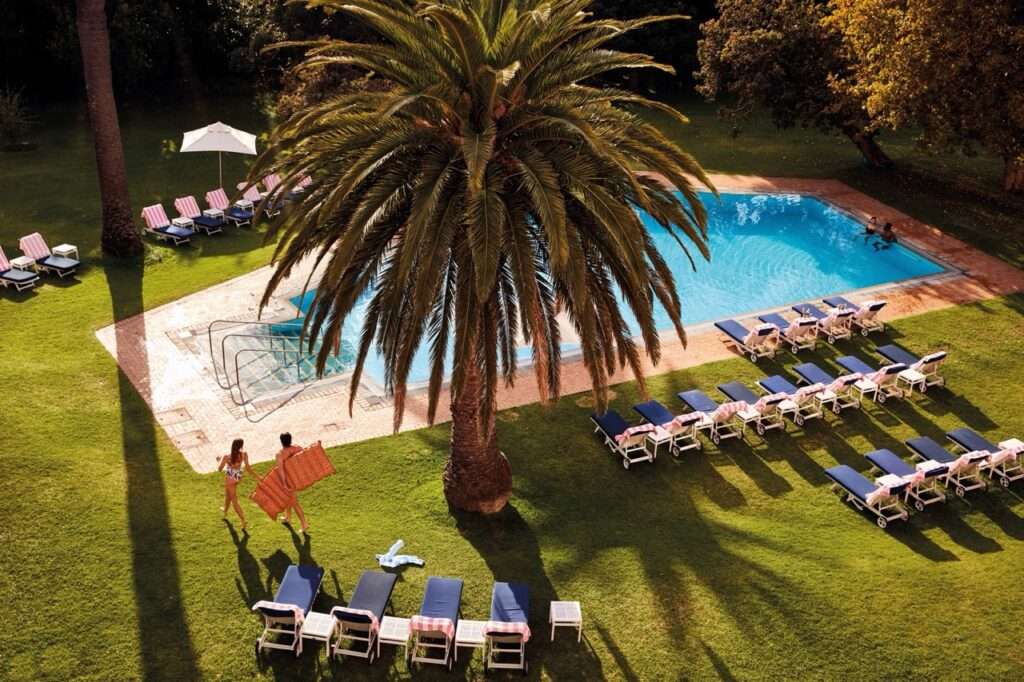 Arial view of the Pool at the Mount Nelson in Cape Town - a hotel part of the Belmond Bellini Club