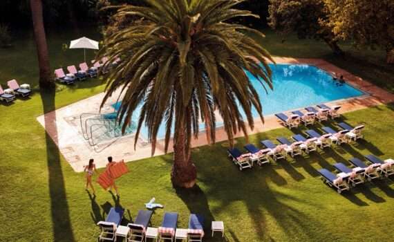 Arial view of the Pool at the Mount Nelson in Cape Town - a hotel part of the Belmond Bellini Club