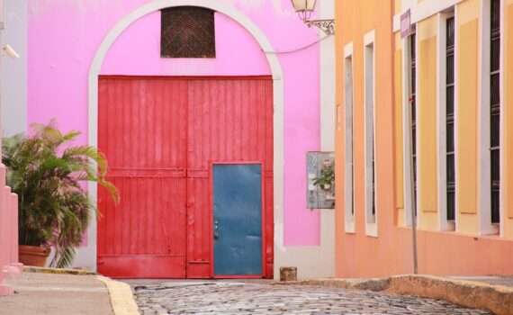 Color buildings in the streets of San Juan Puerto Rico