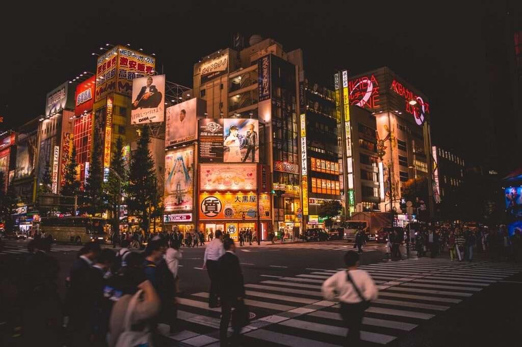 Tokyo at night considered one of the best girl trip destinations in the world
