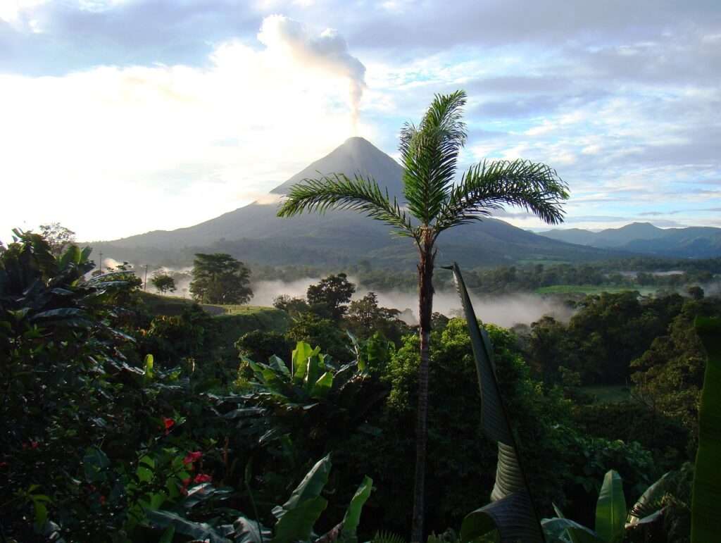 Volcano erupting in Costa Rica