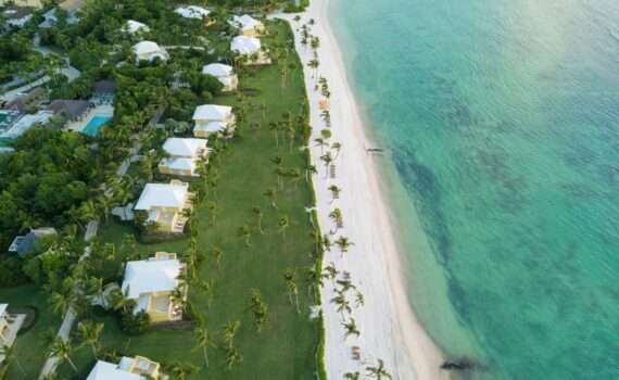 toruga bay villa and beach arial view