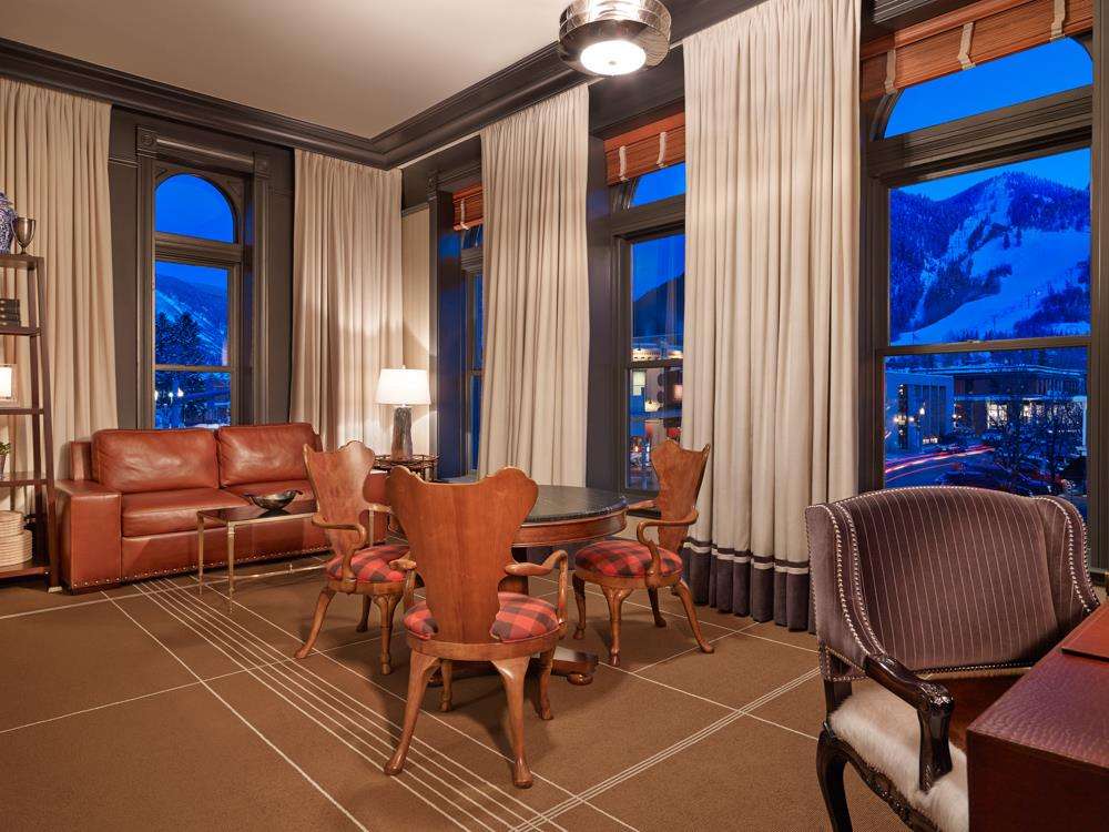 A luxury hotel: Hotel Jerome 1 Bedroom Suite in Aspen - views of the ski resort