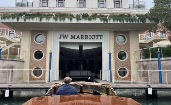 Arriving by private water taxi at the JW Marriott Venice