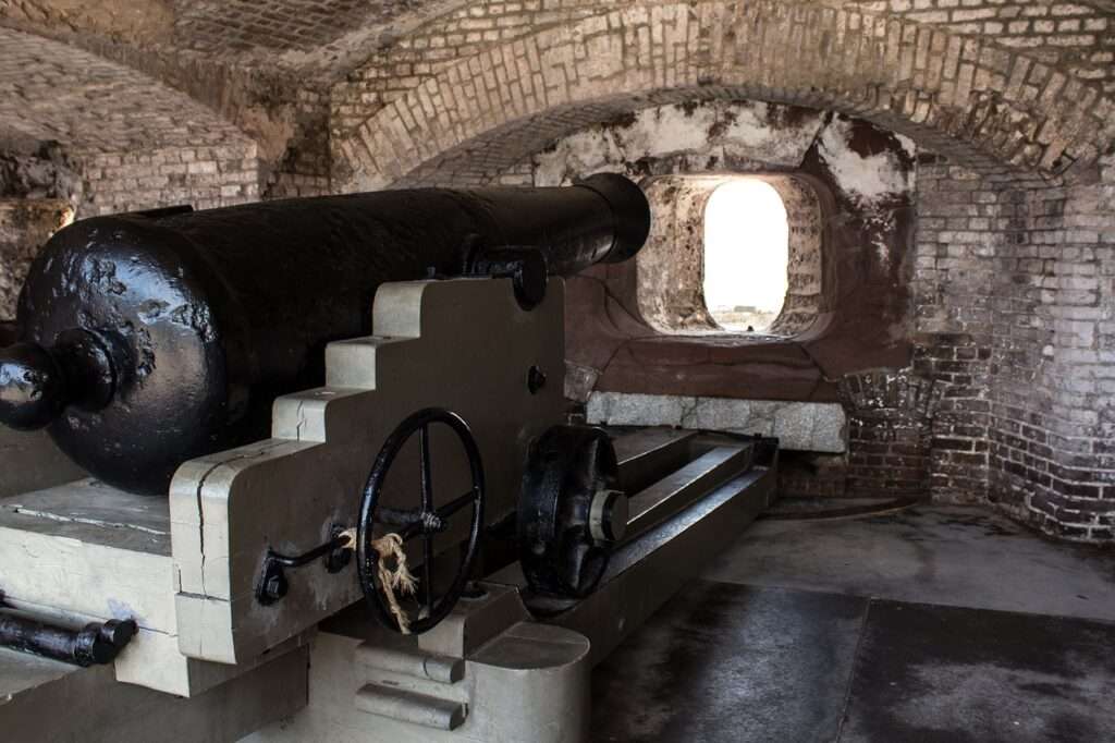 A cannon at Fort Sumter National Monument Charleston South Carolina - a top thing to do