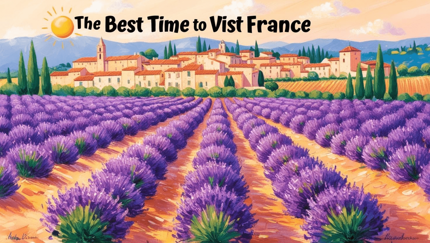 Best time to visit France - an animated view of the French country side