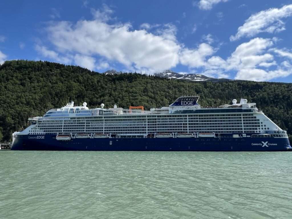 Celebrity Edge docked in Skagway Alaska