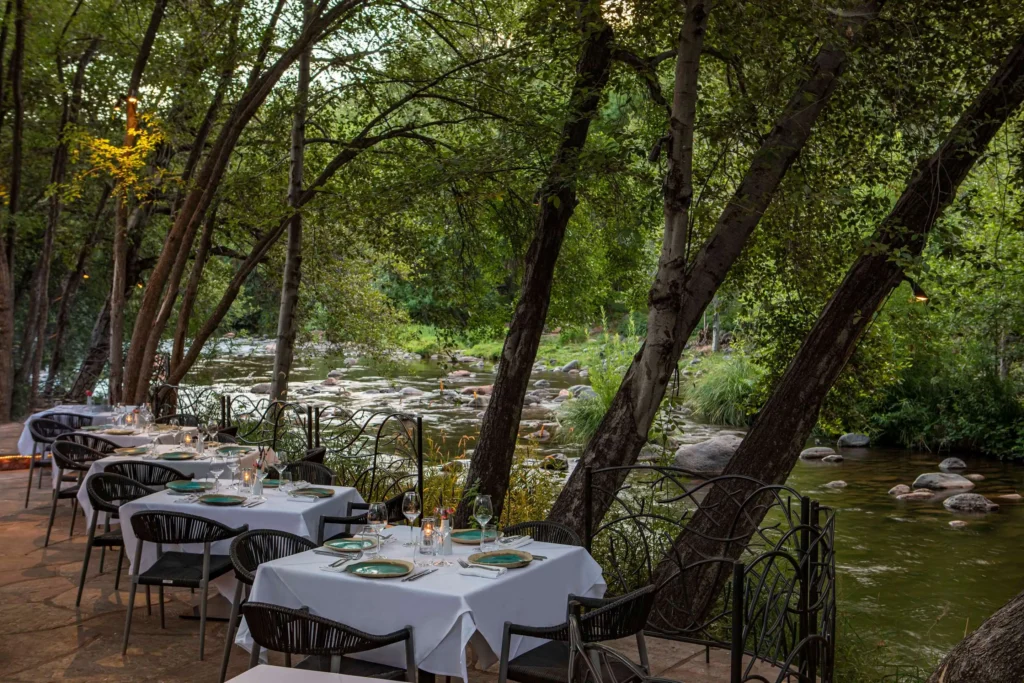 Cress on Oak Creek at Lauberge De Sedona - outdoor dining - perfect destination for a mother daughter trip