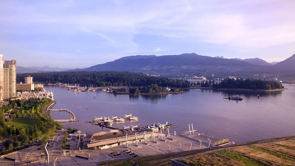 View from a guest room at the Fairmont Pacific Rim - luxury hotel in Vancouver