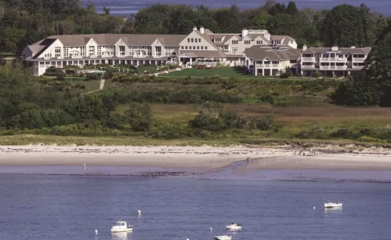 Inn By The Sea aerial view of the hotel and beach