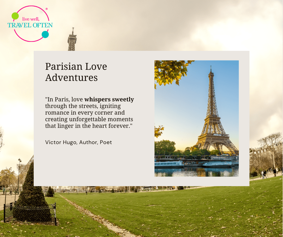 Parisian Love adventures - with a couple in front of the Eiffel tower