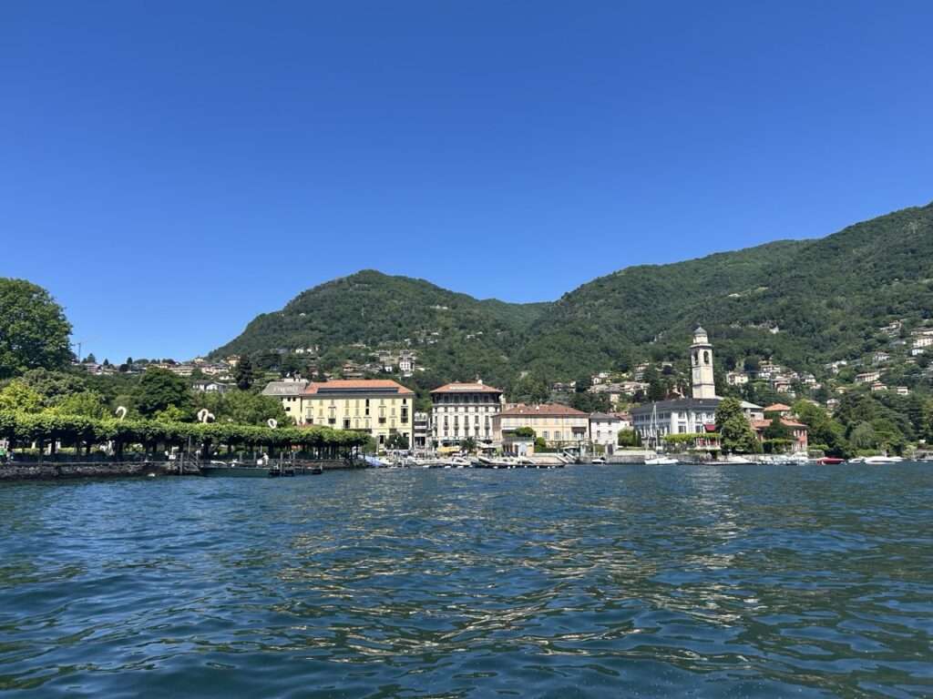 View from Lake Como of Cernobbio Lombardy Italy - Lake Como - one of the best places to visit in Italy