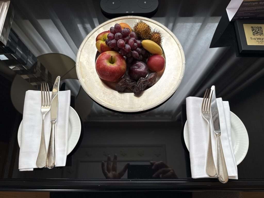 Westin Palace Milan Welcome Amenity - A Fruit Plate