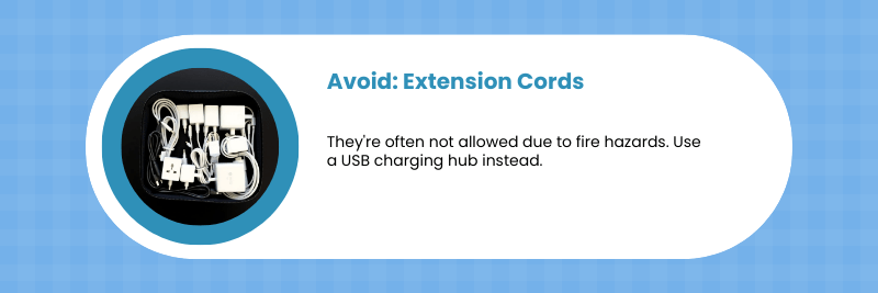 No extension cords