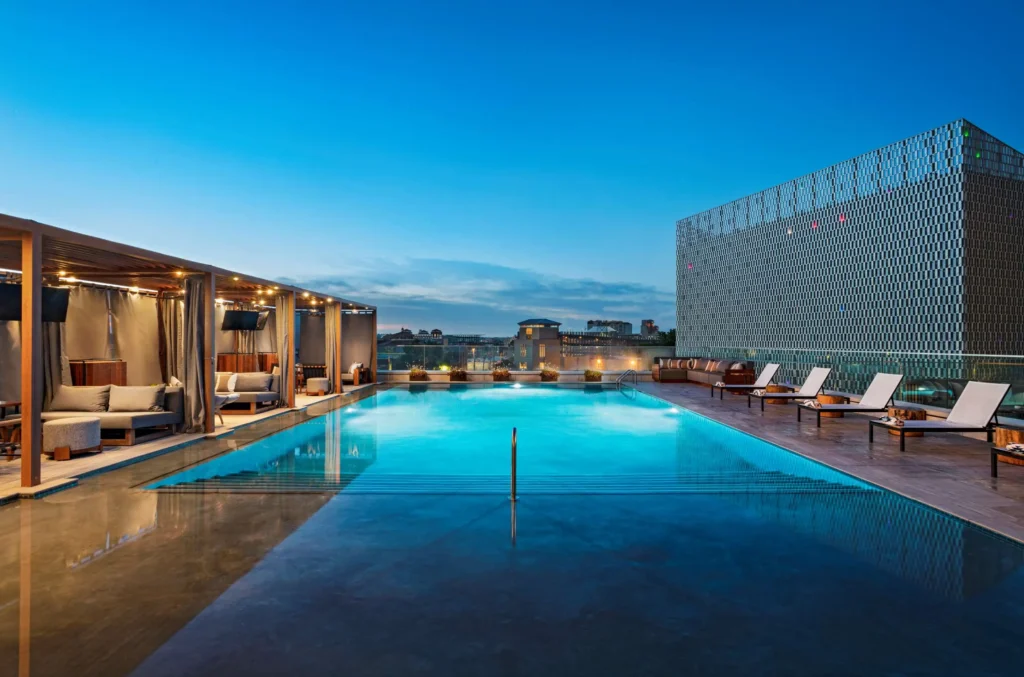 Thompson San Antonio Pool at Twilight