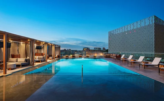 Thompson San Antonio Pool at Twilight