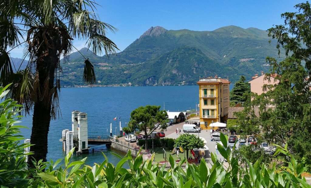 Car ferry in Varenna port at Lake Como