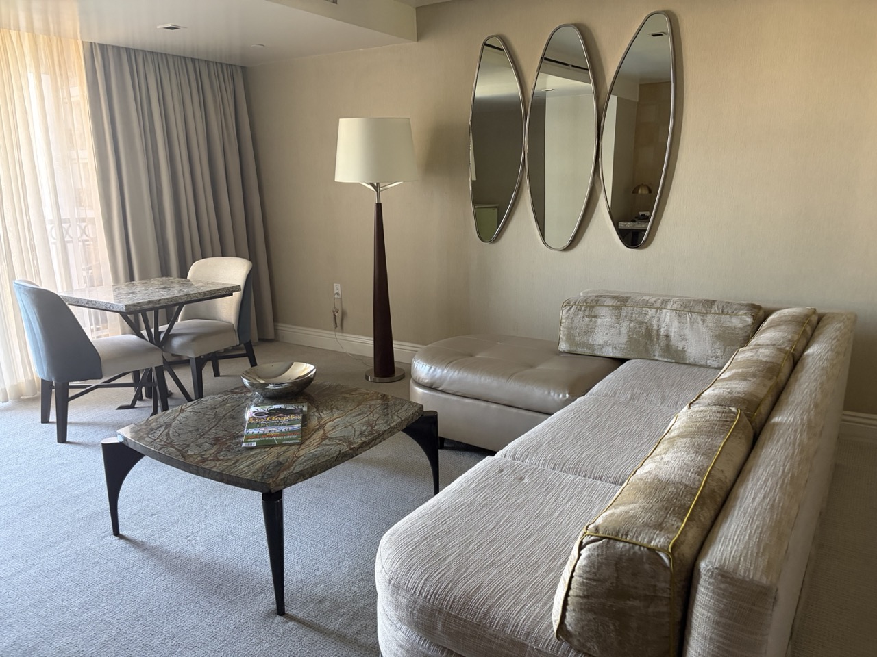 Living room in suite at London West Hollywood