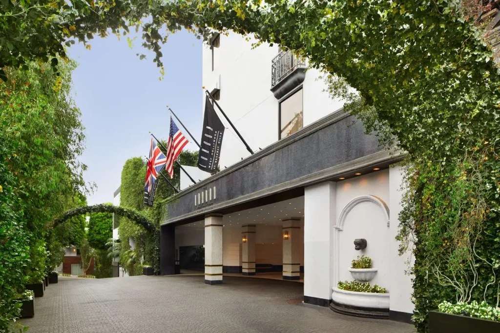 The valet and entry to the London West Hollywood